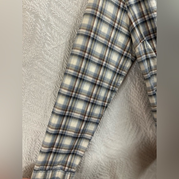 Women’s  Zora Plaid Crochet Lace Yoke 100% Cotton Blouse - Picture 5 of 13